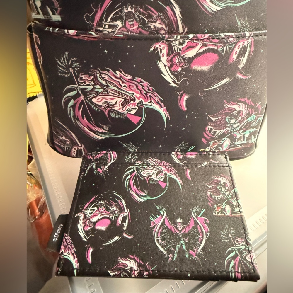 Loungefly Disney Villains Mini Backpack and Wallet Set - Picture 2 of 9